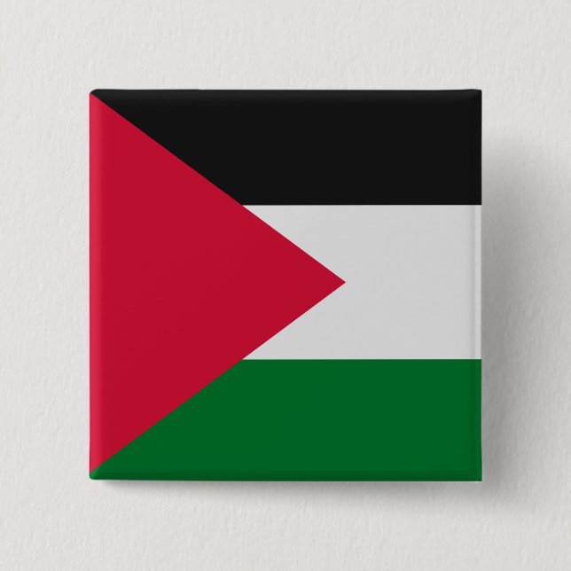 Palestine Flag 2 Inch Square Button (Front)