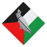 Palestine Flag and Map with Keffiyeg Pattern