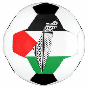 Palestine Flag and Map with Keffiyeh Pattern Soccer Ball