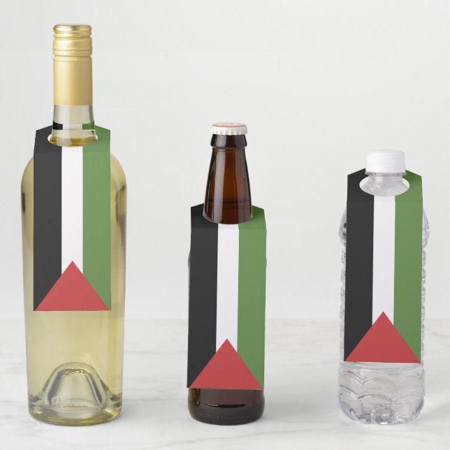 Palestine flag bottle tag (In Situ)