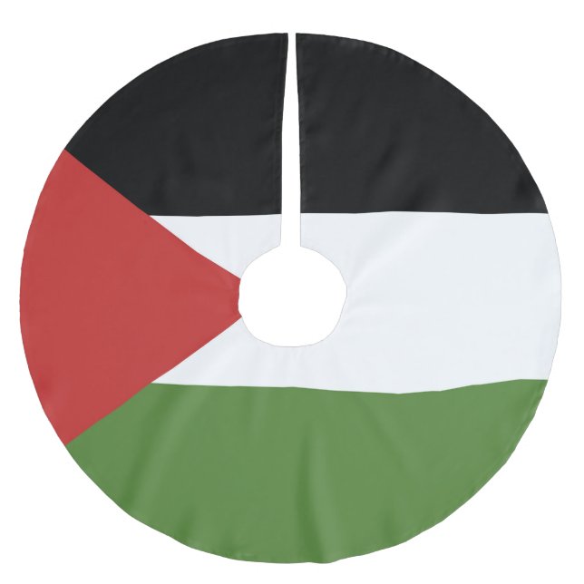 Palestine flag brushed polyester tree skirt (Front)