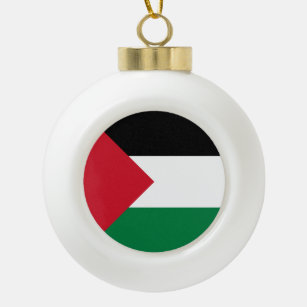 Palestine Flag Ceramic Ball Christmas Ornament