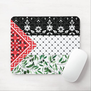 Palestine Flag Falastini Artwork Kuffiyeh Olives Mouse Pad