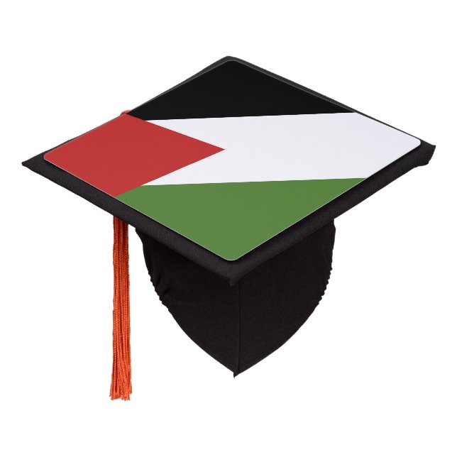 Palestine flag graduation cap topper (Angled)