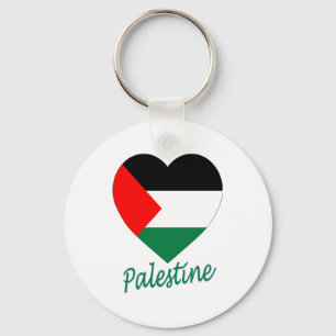 Palestine Flag Heart Keychain