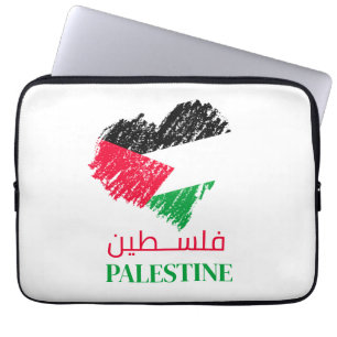 Palestine flag heart Palestinian Customized Laptop Sleeve