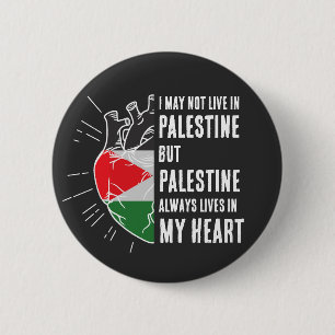 Palestine Flag Human Heart 2 Inch Round Button