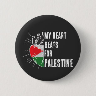 Palestine Flag Human Heart 2 Inch Round Button