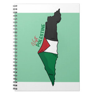 Palestine flag inside its map, Visit Palestine Notebook