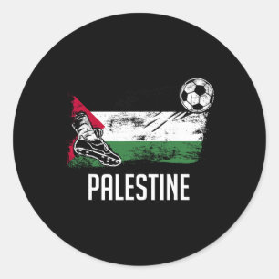 Palestine Flag Jersey Palestine Soccer Team Palest Classic Round Sticker