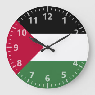 Palestine Flag Large Clock
