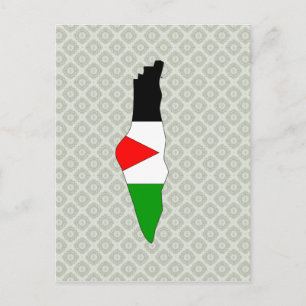 Palestine Flag Map full size Postcard