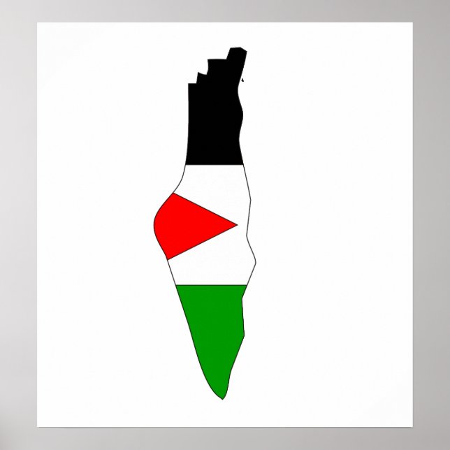 Palestine Flag Map full size Poster (Front)
