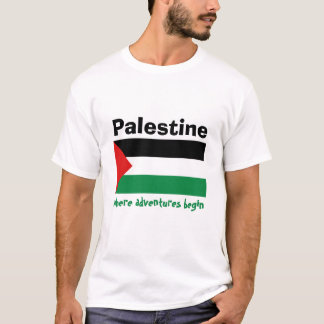 Palestine Flag + Map + Text T-Shirt