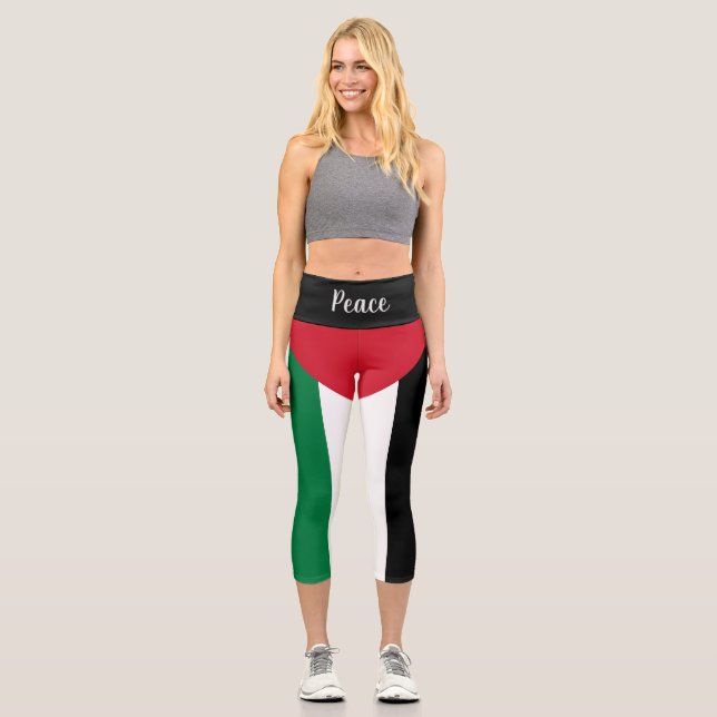 Palestine flag (Peace) Yoga Pants (Front)