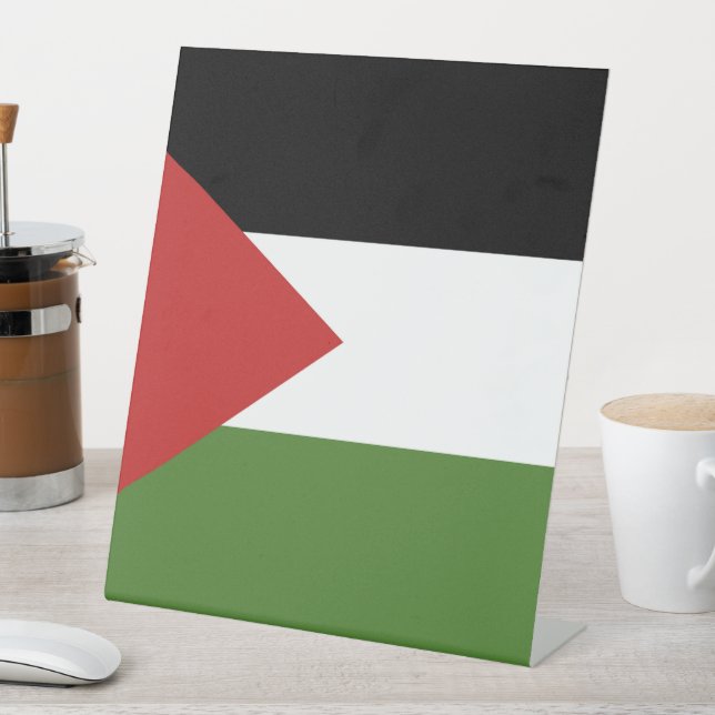 Palestine flag pedestal sign (In SItu)