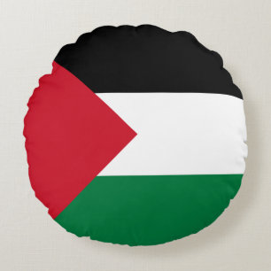 Palestine Flag Round Pillow