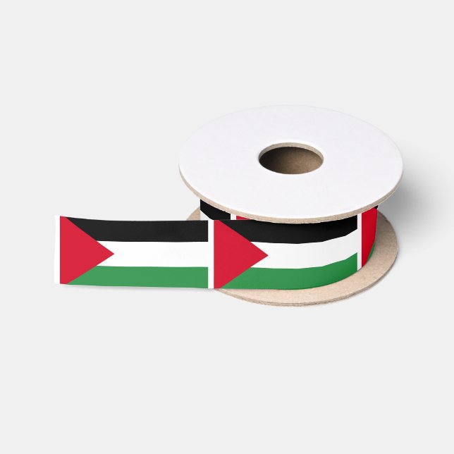 Palestine Flag Satin Ribbon (Spool)