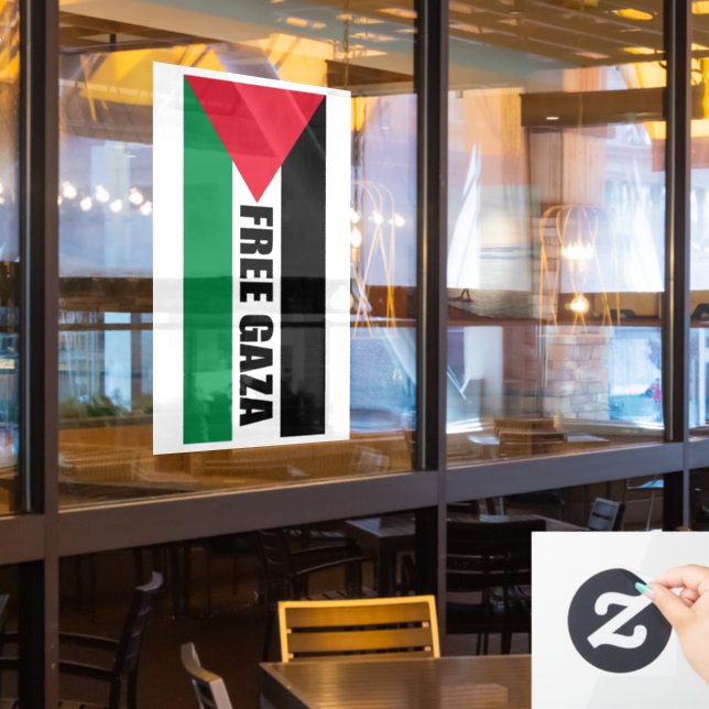 Palestine flag, Save Gaza, free Gaza Window Cling (Restaurant Window)