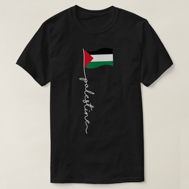 Palestine Flag With Palestine Name For Palestinian T-Shirt (Design Front)