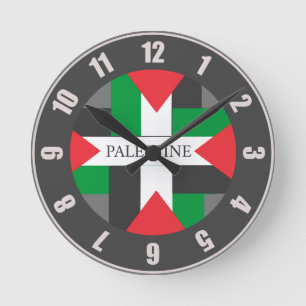 Palestine Footballer sport Soccer Ball ⚽  Round Clock
