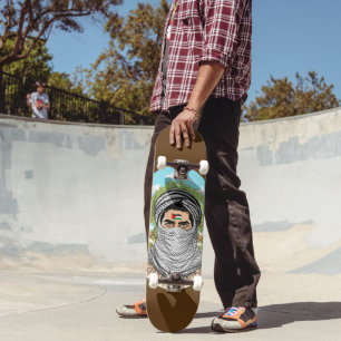 Palestine Freedom Fighter Portrait Skateboard