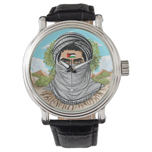 Palestine Freedom Fighter Portrait Watch