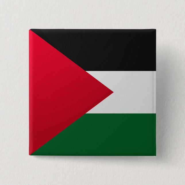 Palestine Glossy Square Flag 2 Inch Square Button (Front)
