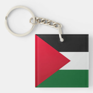 Palestine Glossy Square Flag Keychain