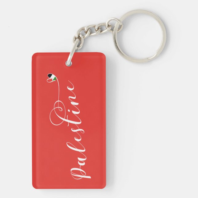 Palestine Heart Flag, Palestinian Keychain (Back)