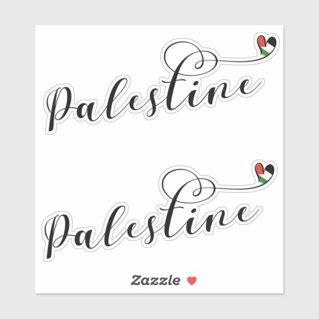 Palestine Heart Flag, State of Palestine (Sheet)