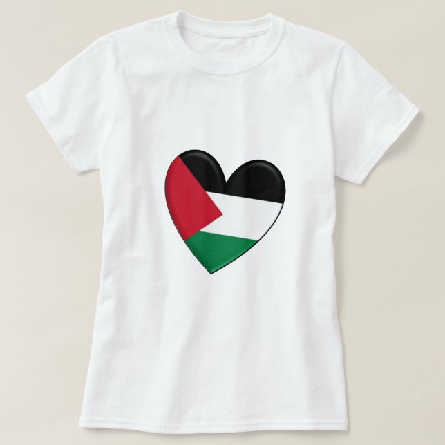 Palestine Heart Flag T-Shirt (Design Front)