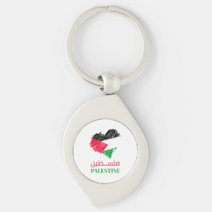 Palestine heart keychain