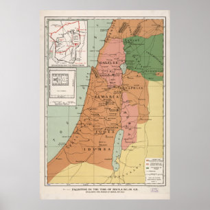 Palestine in the time of Jesus, 4 B.C. - 30 A.D Poster