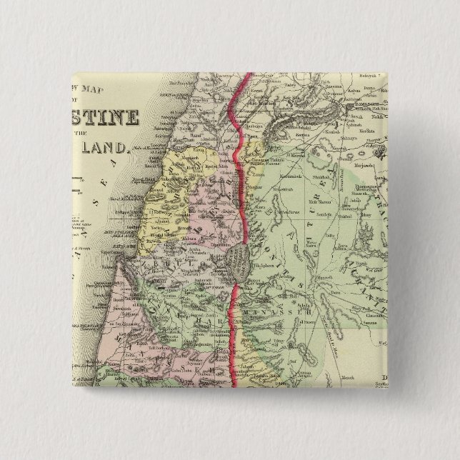 Palestine, Jerusalem 2 2 Inch Square Button (Front)