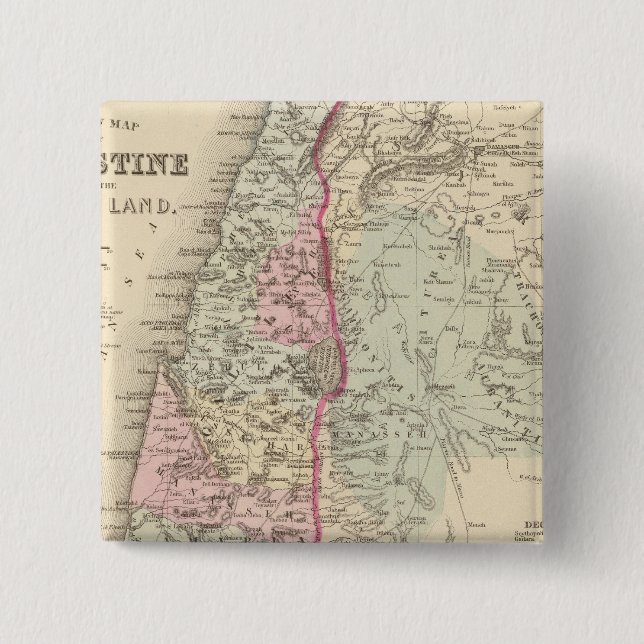 Palestine, Jerusalem 2 Inch Square Button (Front)