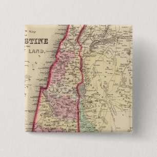 Palestine, Jerusalem Map by Mitchell 2 Inch Square Button