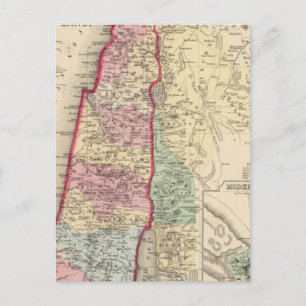 Palestine, Jerusalem Map by Mitchell Postcard