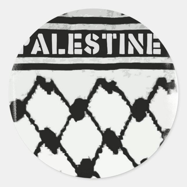 Palestine Keffiyah Classic Round Sticker (Front)