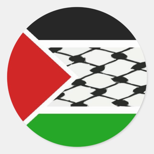Palestine Keffiyeh Flag Classic Round Sticker (Front)