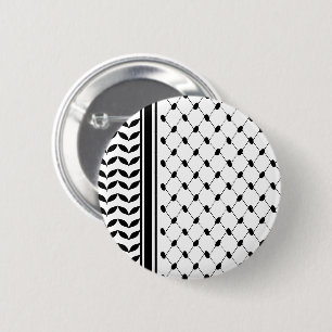 Palestine Keffiyeh Pattern Scarf 2 Inch Round Button