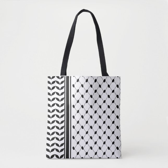 Palestine Keffiyeh Pattern Scarf Tote Bag (Front)