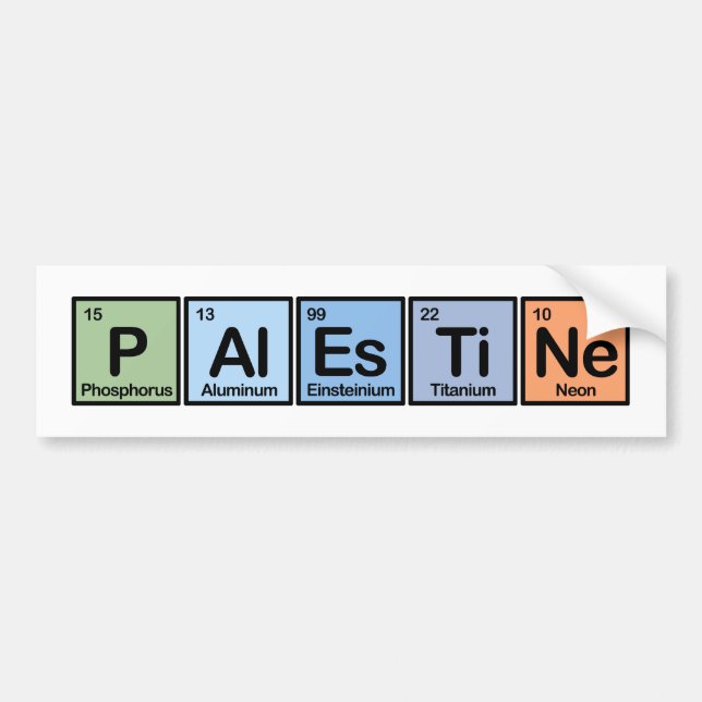 Palestine made of Elements Bumper Sticker (Front)