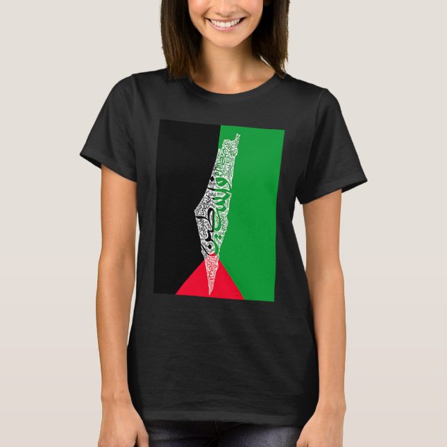 palestine map and flag T-Shirt (Front)