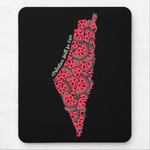 Palestine Map full of Watermelons Free palestine Mouse Pad