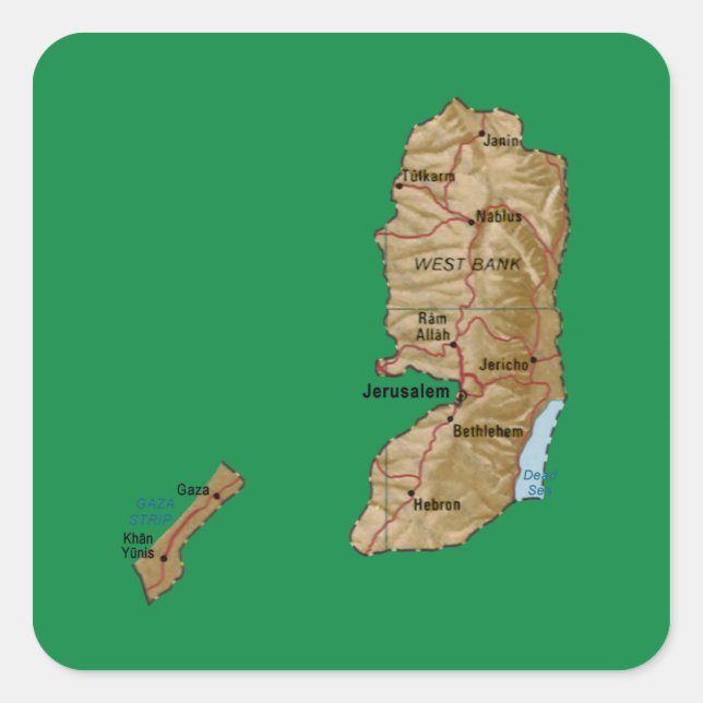 Palestine Map Sticker (Front)