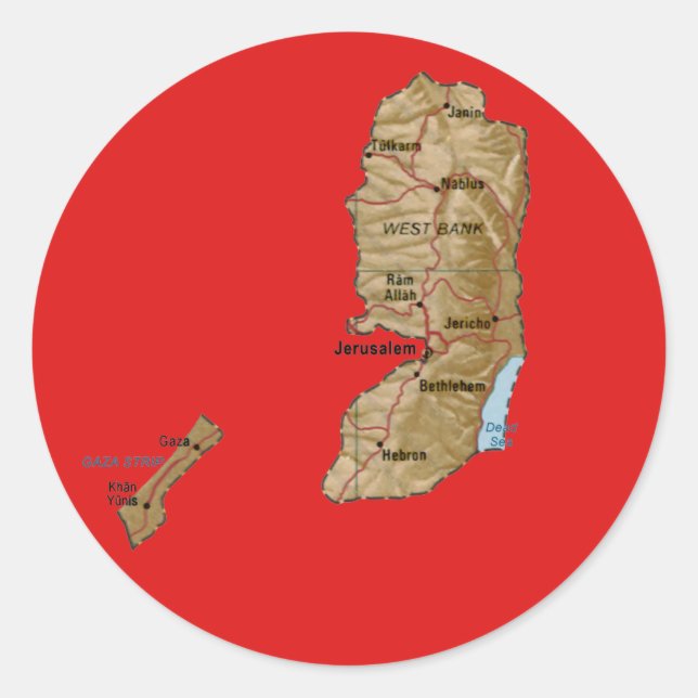 Palestine Map Sticker (Front)