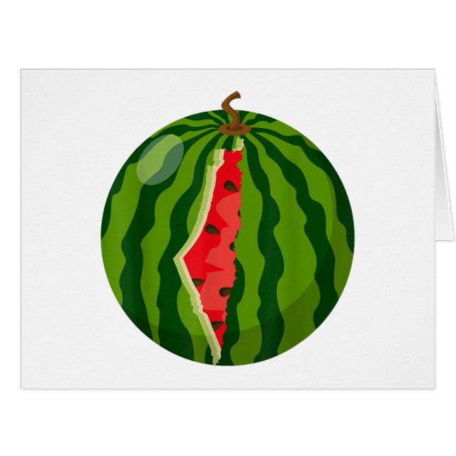 Palestine Map Watermelon Arabic Calligraphy (Front Horizontal)