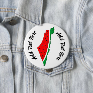 Palestine Map Watermelon Symbol of freedom 4 Inch Round Button