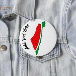 Palestine Map Watermelon Symbol of freedom 4 Inch Round Button